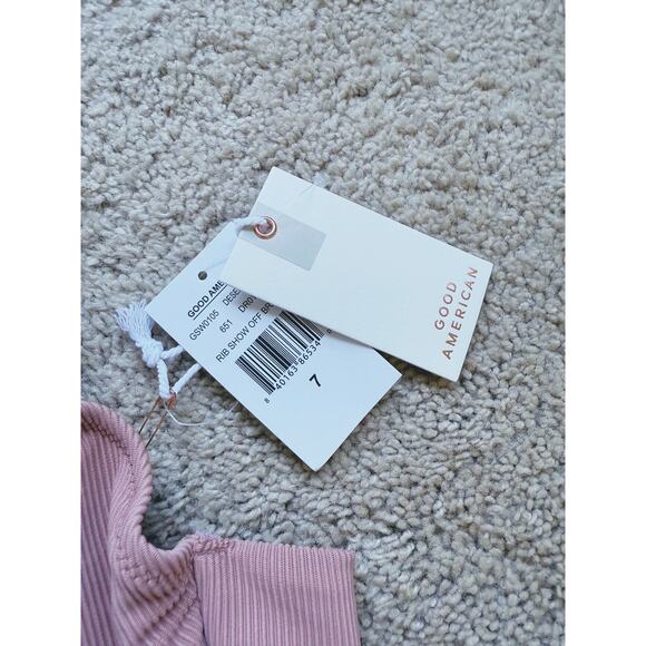 NWT Good American Ribbed Bikini Top Desert Rose Pink Mauve 3XL Plus Size Swim - Picture 7 of 8